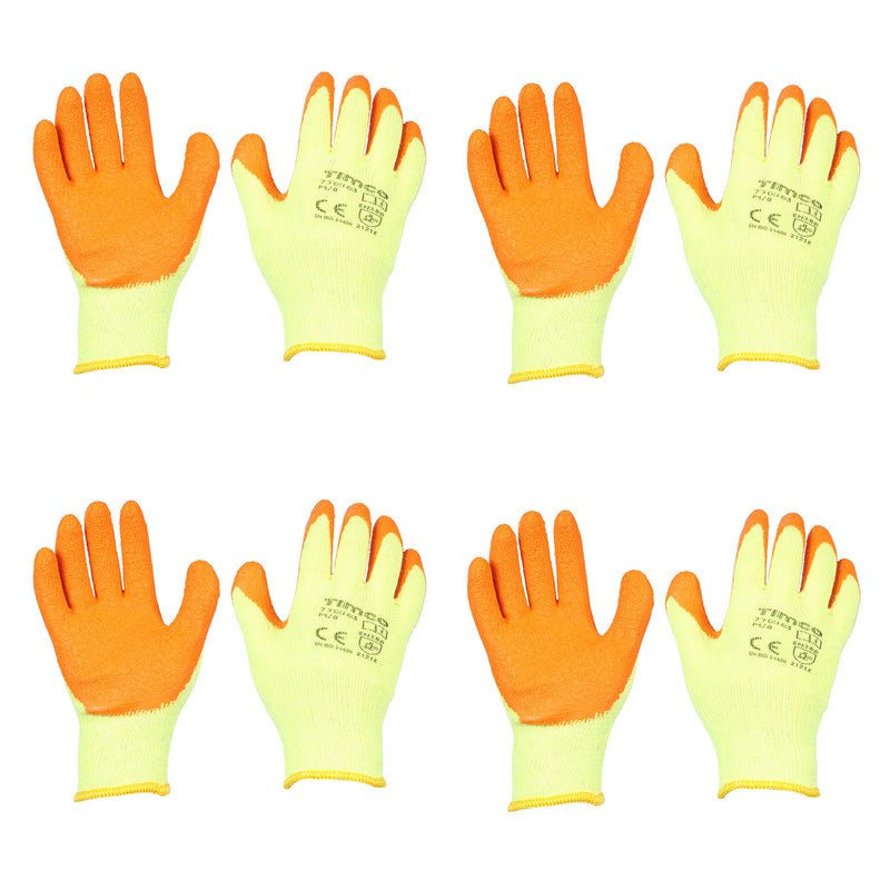 Eco Grip Crinkle Latex Coated Polycotton Gloves Bulk - Medium- Timco 770583
