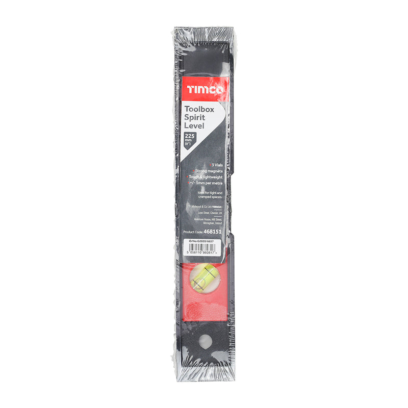 Toolbox Spirit Level - Plastic - 225mm