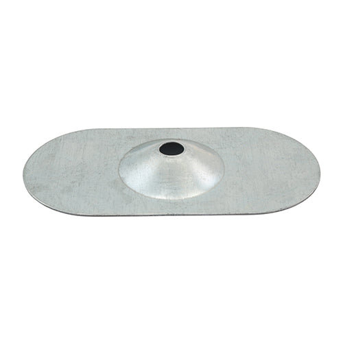 TIMco Oval Metal Insulation Stress Plate Silver - 82 x 40