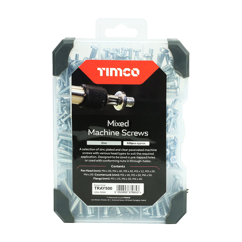 TIMco Machine Silver Screws Mixed Tray - 320pcs - 1 Each