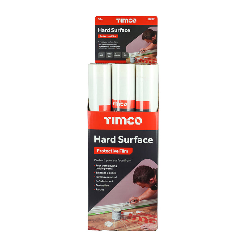 TIMCO Protective Film For Hard Surfaces - 50m x 0.6m