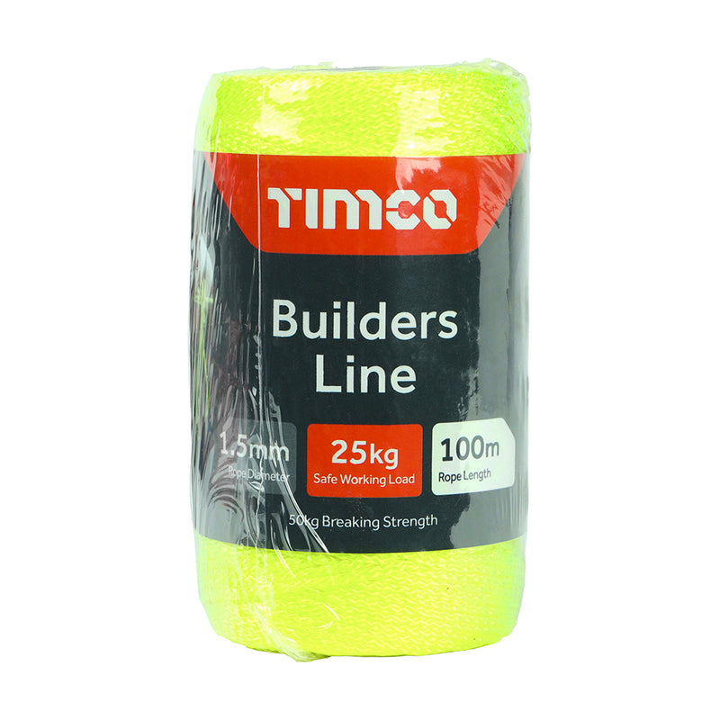 TIMco Nylon Builders Line Yellow - 1.5mm x 100m - 1 Piece