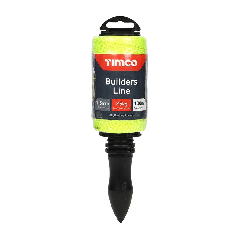 TIMco Nylon Builders Line on Winder Yellow - 1.5mm x 100m - 1 Piece