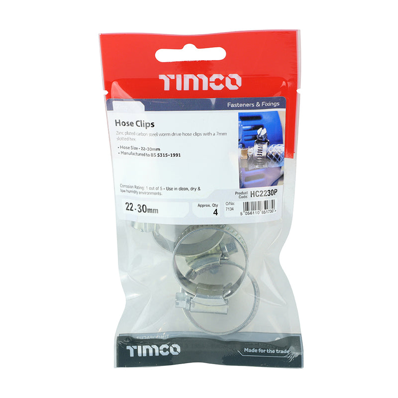 TIMco Hose Clips Silver - 9.5-12mm - 10 Pieces