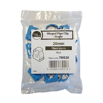 MDPE Pipe Clips Blue - 20mm