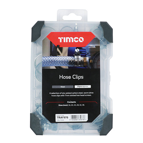 TIMco Hose Clips Mixed Tray - 25pcs - 1 Each