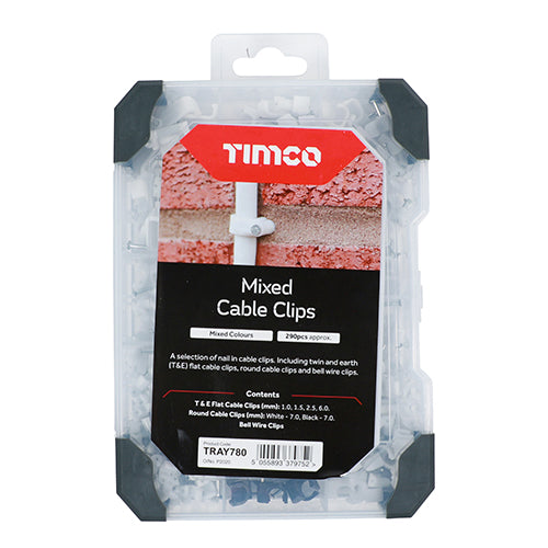 TIMco Cable Clips Mixed Tray - 290pcs - 1 Each