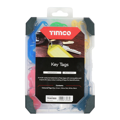 TIMco Key Tags Mixed Tray - 48pcs - 1 Each