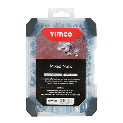 TIMco Nuts Zinc Mixed Tray - 243pcs - 1 Each