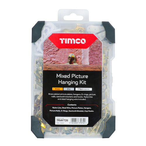 TIMco Picture Hanging Kit Mixed Tray - 179pcs - 1 Each