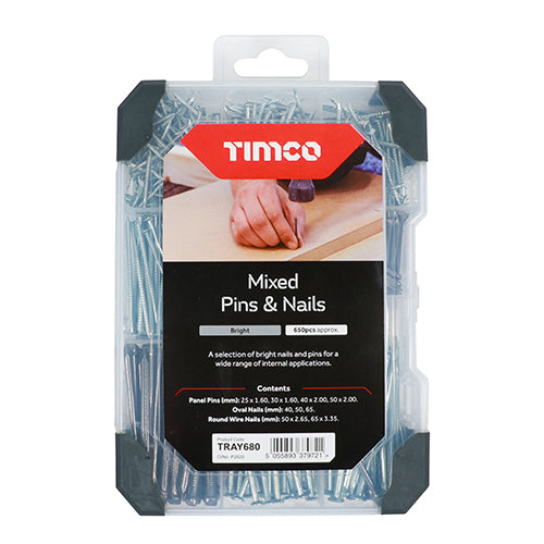 TIMco Pins & Nails Mixed Tray
 - 495pcs - 1 Each