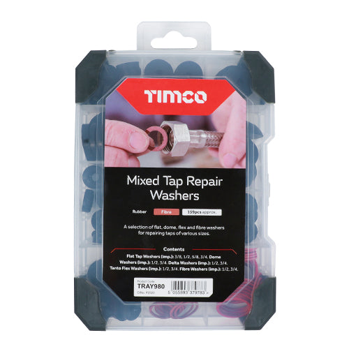 TIMco Tap Repair Washers Mixed Tray - 159pcs - 1 Each
