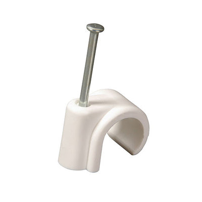 Nail In Pipe Clips White - 15mm