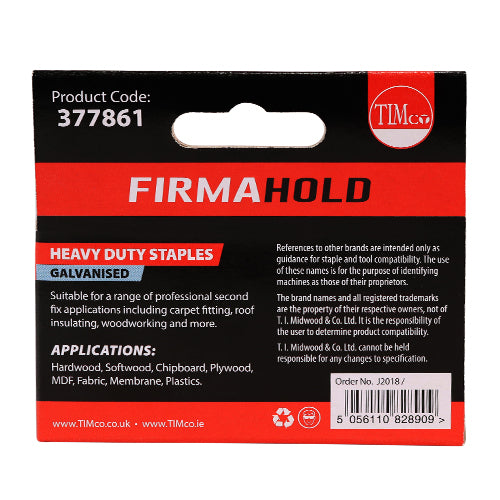 TIMCO Heavy Duty Chisel Point Galvanised Staples  - 14mm - Pack Quantity - 1000