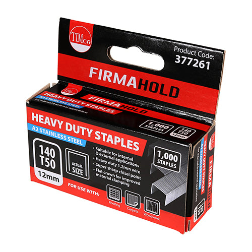 TIMCO Heavy Duty Chisel Point A2 Stainless Steel Staples  - 8mm - Pack Quantity - 1000