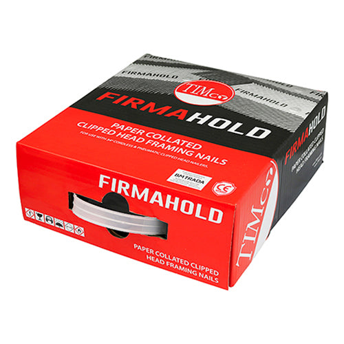 TIMCO FirmaHold Collated Clipped Head Ring Shank Bright Nails - 2.8 x 63 - Pack Quantity - 3300