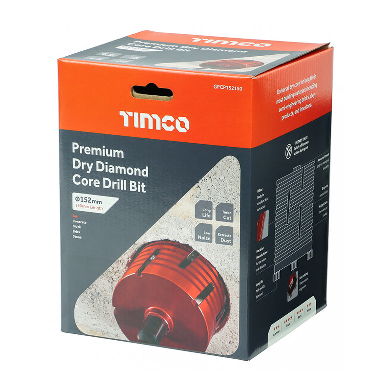 TIMco Diamond GP Core Bit - 152 x 150mm - 1 Piece
