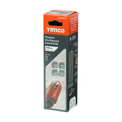 TIMco Diamond GP Core Bit - 48 x 150mm - 1 Piece