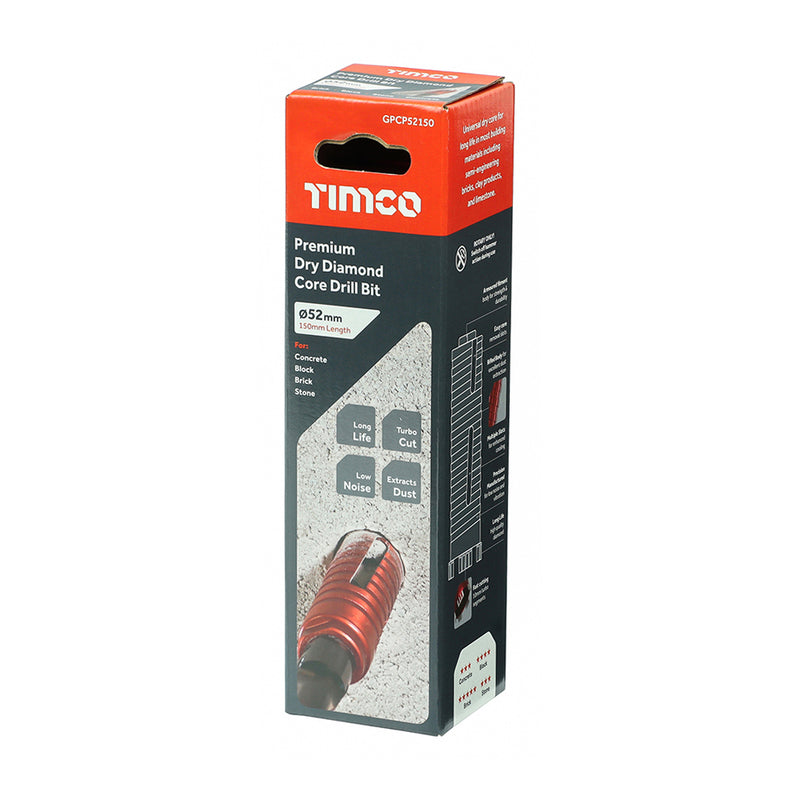 TIMco Diamond GP Core Bit - 52 x 150mm - 1 Piece