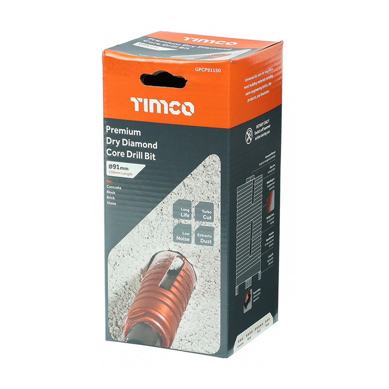 TIMco Diamond GP Core Bit - 91 x 150mm - 1 Piece