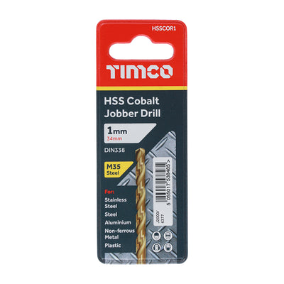 TIMco Ground Jobber Drills - Cobalt M35 - 1.0mm - 1 Piece