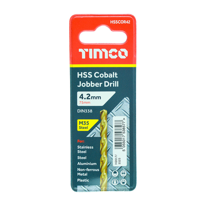 TIMco Ground Jobber Drills - Cobalt M35 - 4.2mm - 1 Piece
