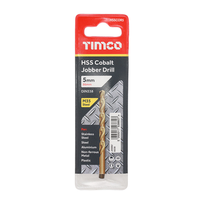 TIMco Ground Jobber Drills - Cobalt M35 - 5.0mm - 1 Piece