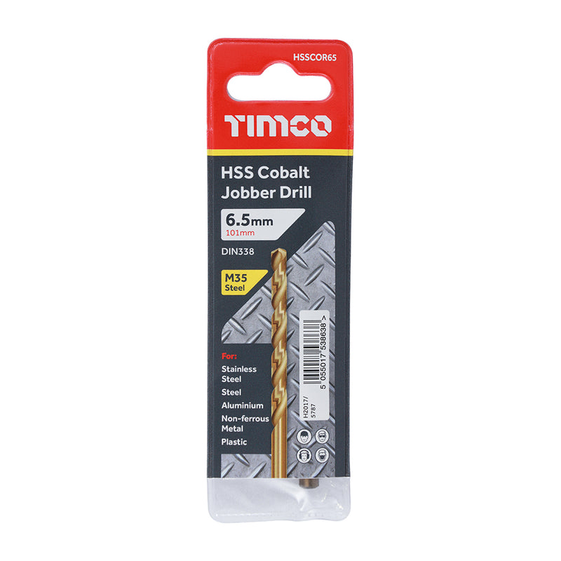TIMco Ground Jobber Drills - Cobalt M35 - 6.5mm - 1 Piece