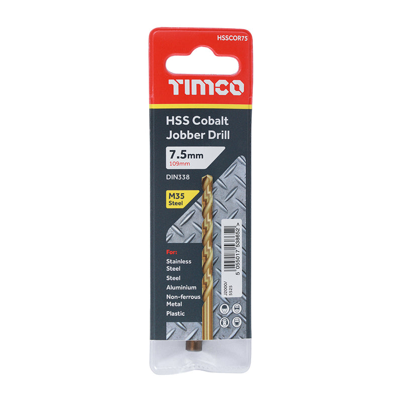TIMco Ground Jobber Drills - Cobalt M35 - 7.5mm - 1 Piece