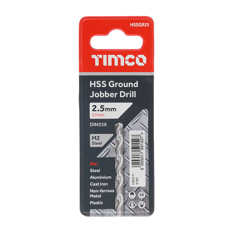 TIMco Ground Jobber Drills HSS M2 - 2.5mm - 1 Piece