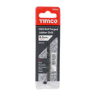 TIMco Roll Forged Jobber Drills HSS - 6.5mm - 10 Pieces