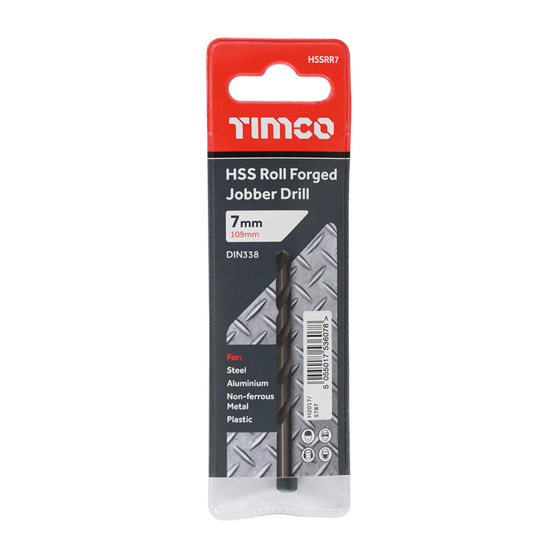 TIMco Roll Forged Jobber Drills HSS - 7.2mm - 5 Pieces
