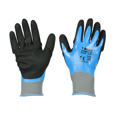 TIMCO Waterproof Grip Sandy Nitrile Foam Coated Polyester Gloves - X Large