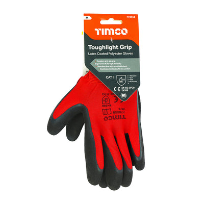 TIMCO Toughlight Grip Sandy Latex Coated Polyester Gloves - Medium
