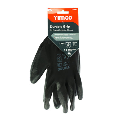 TIMCO Durable Grip PU Coated Polyester Gloves - X Large