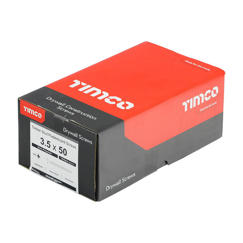 TIMco Drywall Coarse Thread Bugle Head Black Screws - 4.2 x 65 - 500 Pieces