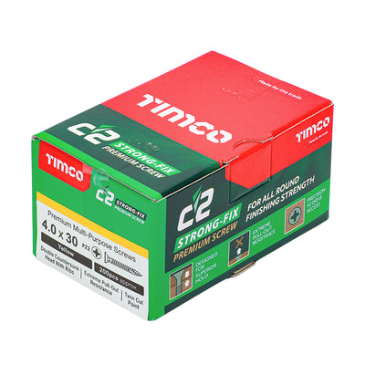 TIMco C2 Strong-Fix Multi-Purpose Premium Countersunk Gold Woodscrews - 4.0 x 30 - 1500 Pieces