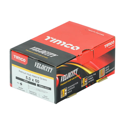 TIMco Velocity Premium Multi-Use Countersunk Gold Woodscrews - 5.0 x 50 - 600 Pieces