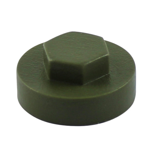TIMco Hex Head Cover Caps Olive Green - 16mm - 1000 Pieces