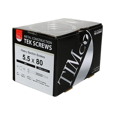TIMco Self-Drilling Heavy Section Silver Screws - 5.5 x 38 - 100 Pieces