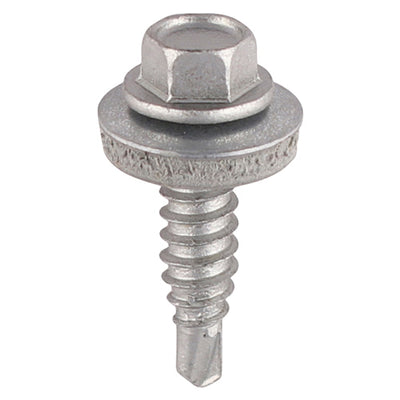 TIMco Sheet Steel Stitching Screws Exterior Silver with EPDM Washer - 6.3 x 25 - 100 Pieces