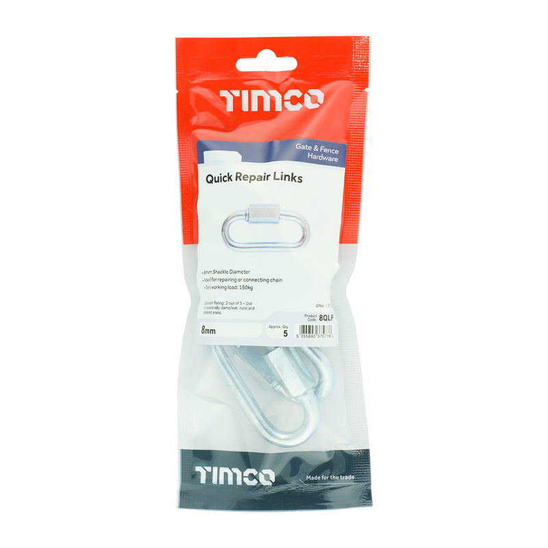 TIMCO Quick Repair Chain Links Silver - 8mm