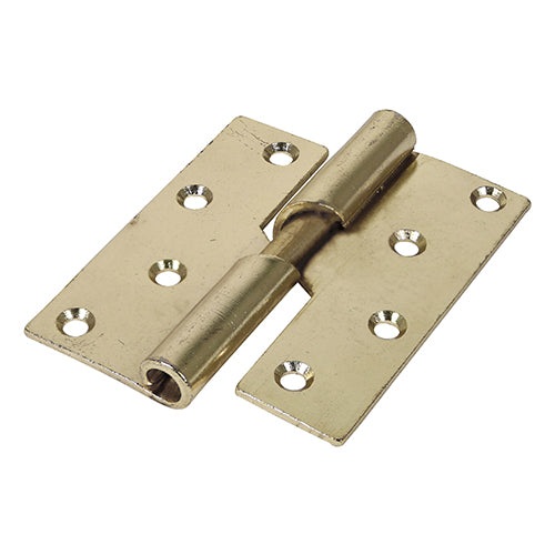 TIMCO Rising Butt Hinges Left Hand Steel Electro Brass - 100 x 86