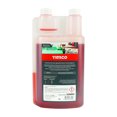 TIMCO 2 Stroke Engine Oil, Premium Mixing Oil in Metered Measured Dosage Bottle - 1L