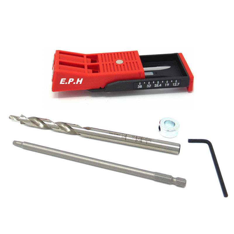 Kit de gabarit pour trous de poche doubles - Mallette de transport avec vis pour trous de poche mixtes - ETPHJCC