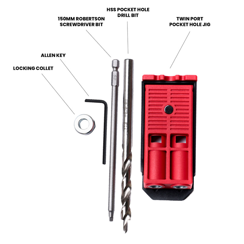 Kit de gabarit pour trous de poche doubles avec tournevis et foret - ETPHJBPHEX