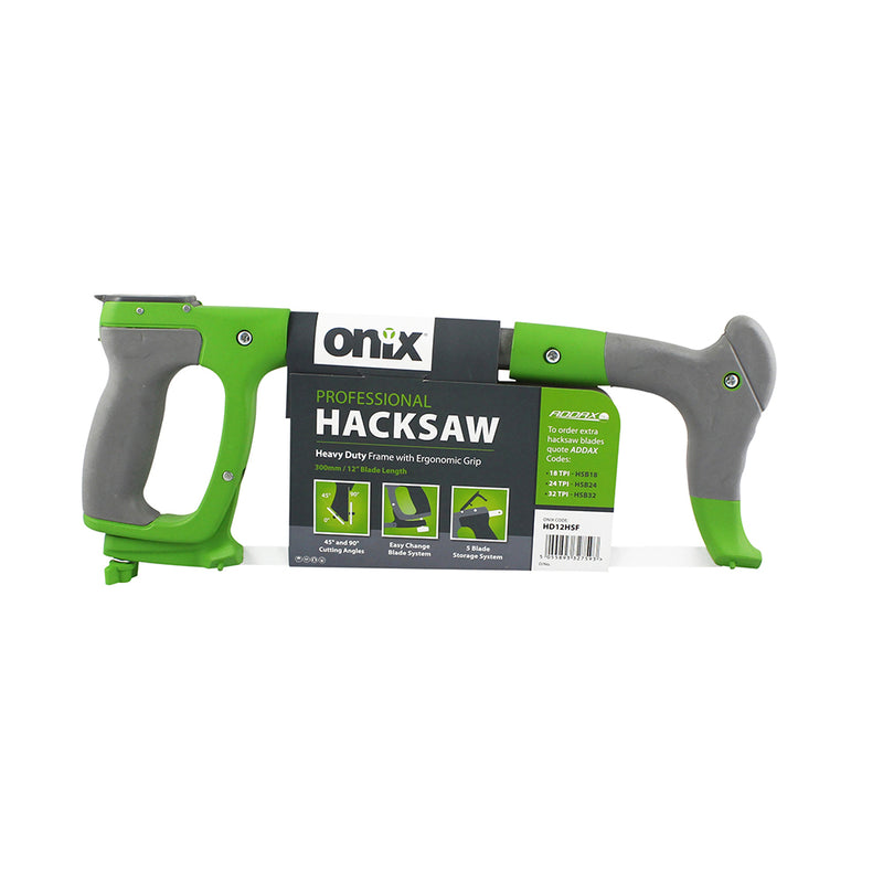 12" Professional Hacksaw with 5 Bi-Met6al blades (1 x 18T, 3 x 24T and 1 x 32T )