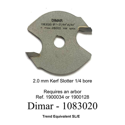 Groover router cutter blade 40mm diameter x 2mm kerf with 1/4 bore