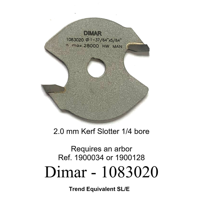 Groover router cutter blade 40mm diameter x 2mm kerf with 1/4 bore