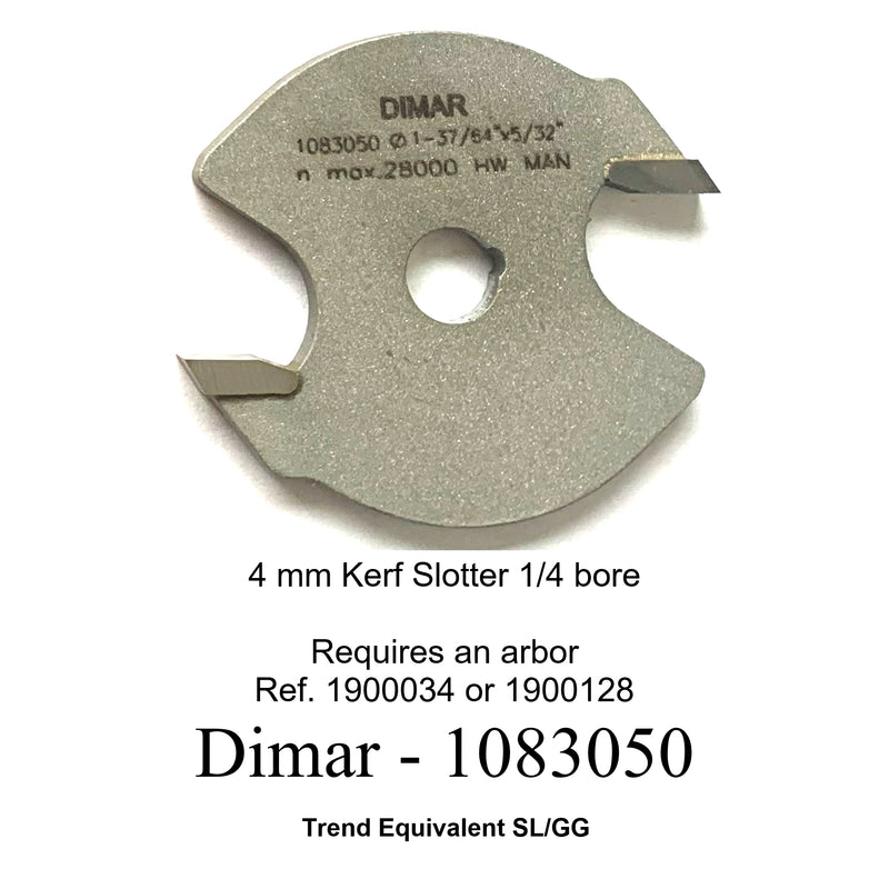 Groover router cutter blade 40mm diameter x 4mm kerf with 1/4 bore